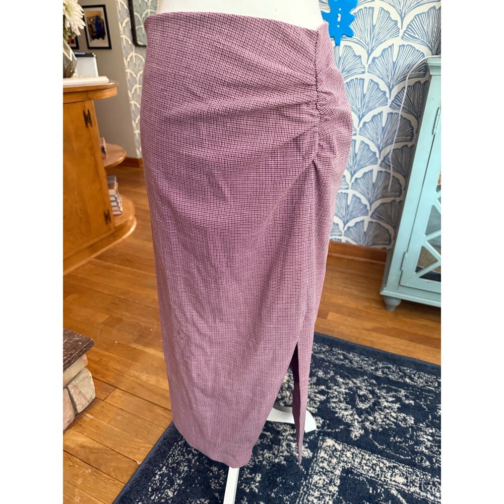 NWT Chen Burkett Women’s Purple Houndstooth Tony Pencil Skirt Sz. M